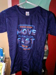 Blue "Move Fast" Graphic T-Shirt