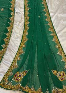 Elegant Green Embellished Saree