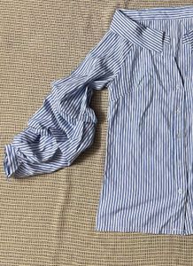 SHEIN Unity Off Shoulder Striped Buttoned Shirt