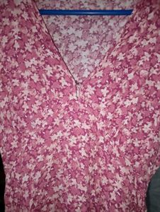 Chic Pink Floral Midi Dress