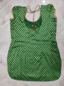 Green Brocade Kurti