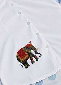 Men's White Elephant handmade painting
