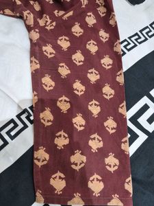 Brown Printed Cotton Kurta