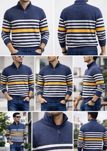 Teamspirit Striped 1/4 Zip Sweater