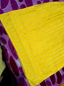 Yellow Striped Kurta Set