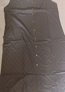 Gray Color Huida Straight Kurta, Half Sleeves