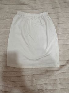 White Heart Print Mini Skirt