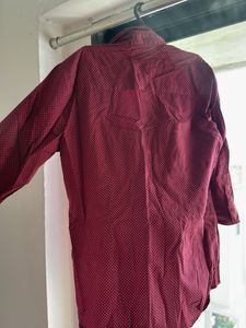 Chic Maroon Dotted Shirt