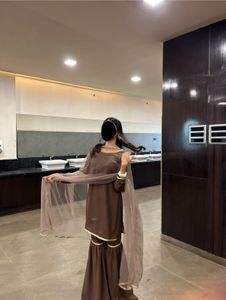 🤎 Brown Sharara Set with Dupatta