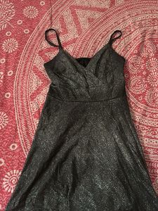 Sparkly Black Spaghetti Strap Dress