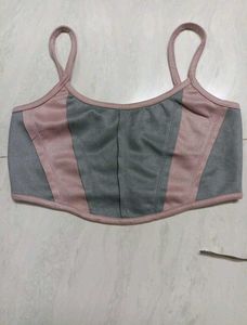 Stylish Colorblock Crop Top