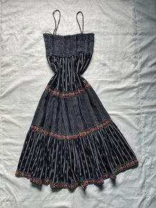 Zara Boho Tiered Smocked Maxi Dress