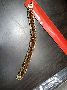 Elegant Rudraksha &amp; Gold Chain Bracelet