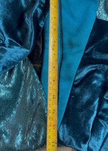 💙One-Shoulder Velvet &amp; Sequin Mini Dress
