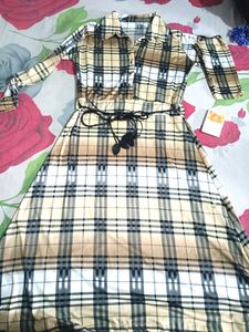💛Women Checked Dress