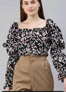 Floral Print Crop Top