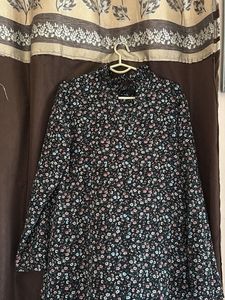 Floral Print Mock Neck Dress