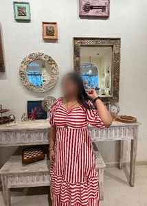 Red & White Striped Maxi Dress