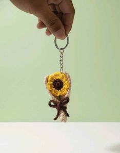 mini sunflower bouquet keychain