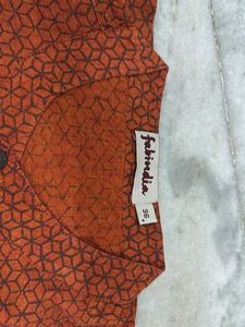 Rust orange Printed Cotton Kurta