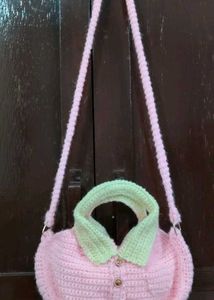 Crochet Collared Shirt Bag