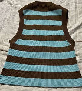 Pull&amp;Bear Striped Knit Crop Top