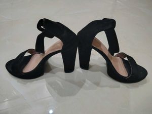Black Suede Block Heels