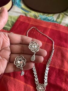 Rose Gold And Silver Necklace Set