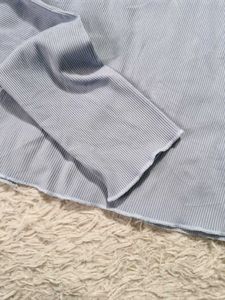 Ribbed Button-Up Long Sleeve Top
