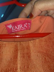 Elegant Orange Kurta with Embellishment