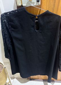 Elegant Black Lace Detail Top
