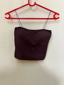 Brown Spaghetti Strap Tube Top
