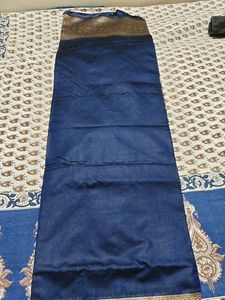 Navy Blue Saree with Gold Border