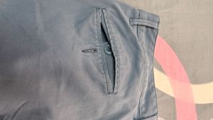 Combo of mens casual trousers- blue and biege
