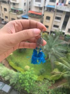 Blue Tassel Earrings
