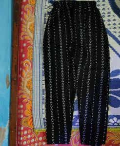 Black Cotton Pant For Women