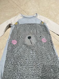 Cute Bear Print Night Dress