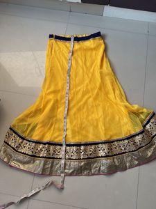 Yellow Lehenga Choli Set with Pink Dupatta