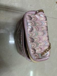 Blush Pink Floral Embroidered Vanity &amp; Makeup Case