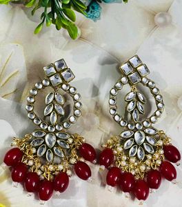 Woman Fancy Party Wear Havey Long Size Earrings