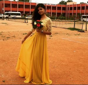 Yellow Gown With Lace