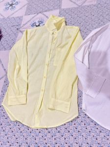 New Set of 2 Chic Yellow &amp; White Button-Up Shirts