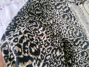 Leopard Print Lace Zip-Up Top