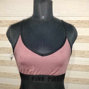 VS PINK Ultimate Lightly Lined Sports Bra M Rose