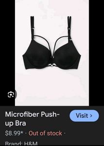 (H&M) Black Microfiber Push-up Bra
