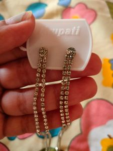 Stone Studded Long Chain Earrings For Women
