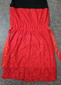 Elegant Red &amp; Black Lace top