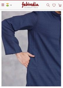 Fabindia Blue Wool Long Kurta ✨️New✨️