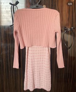 Pink Dress with Cardigan Set💗✨💕