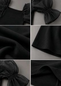 BLACK PUFF SLEEVE MINI DRESS